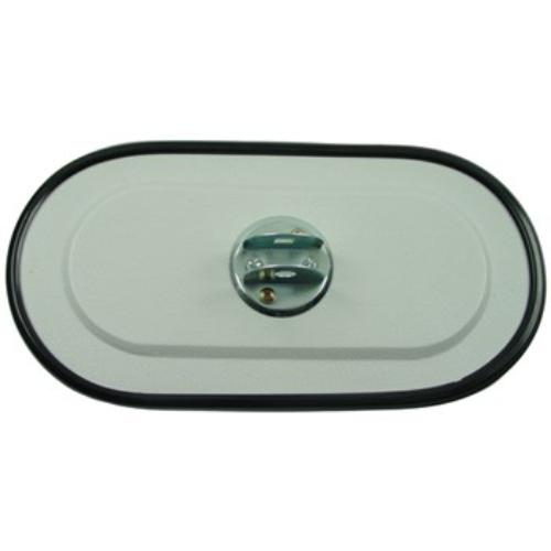 Convex truck/bus mirror 152x304mm with secure clip for enhanced visibility and safety on the road.