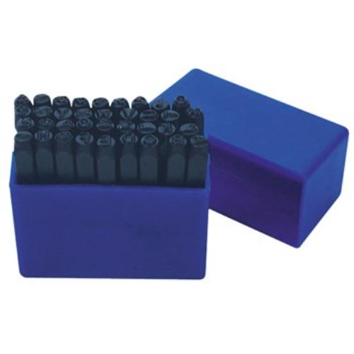 AmPro Letter Punch Set 4mm, 27 durable steel punches for precision crafting and personalization of leather and metal.