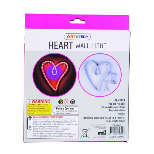 LED Wall Light - Heart (22.5cm)