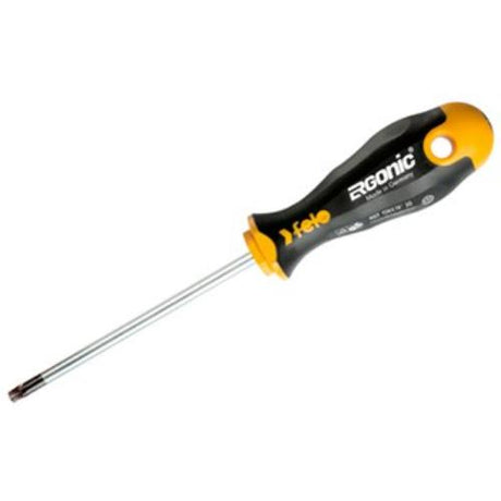 Ergonomic Felo 407 Torx T15 screwdriver, tamper-proof, with cushioned grip and durable chrome molybdenum steel.