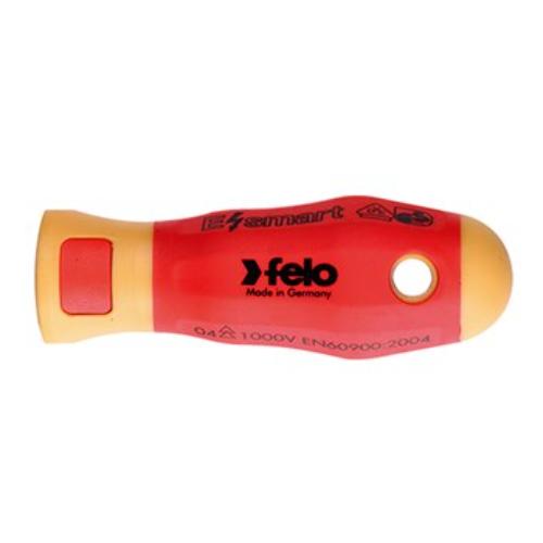 Felo Esmart Screwdriver Handle with ergonomic design, 10,000V safety rating, and quick-release for versatile blade use.