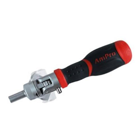 Ampro Flex Ratcheting Screwdriver with flexible shaft for easy maneuvering in tight spaces and efficient smooth operation.