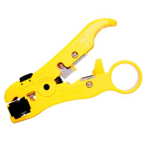 Hanlong HT-352 Cable Stripper with dual blades for efficient coaxial and cable stripping, features adjustable blade and integrated cutter.