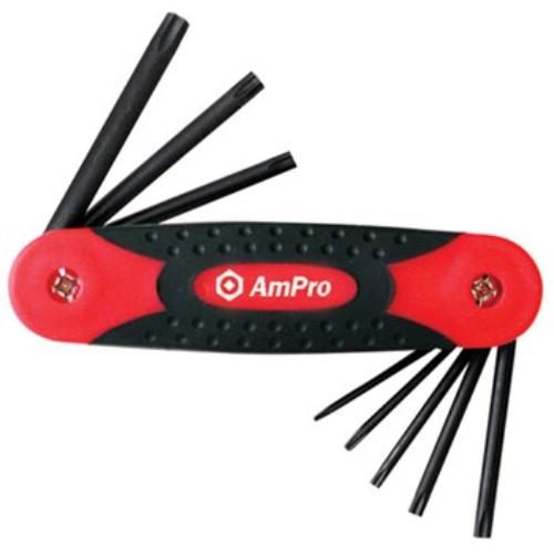 AmPro Star Folding Hex Key Set 8pc T8-T40