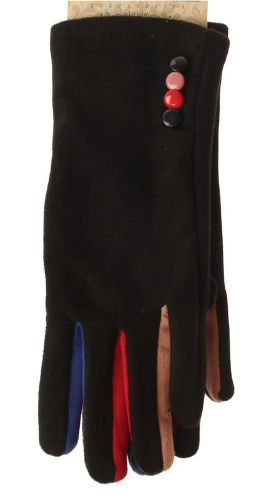 Velvet Glove Contrast Fingers - Black