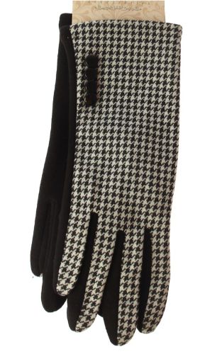 Houndstooth Glove with 4 Buttons