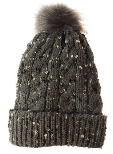 Textured Beanie Fleece Lining - Grey