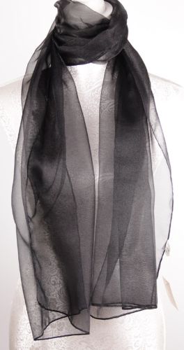 Scarf - Polyester Organza - Black