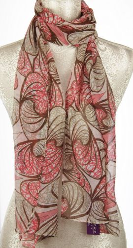 Scarf - Clam Shells Scarf - Cerise