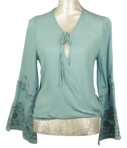 Embroidery Summer Top - Blue