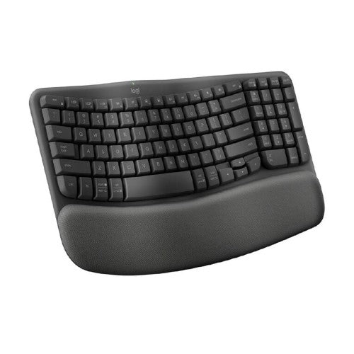 Ergonomic Wireless Keyboard - Logitech Wave Keys in Graphite for Comfortable Typing