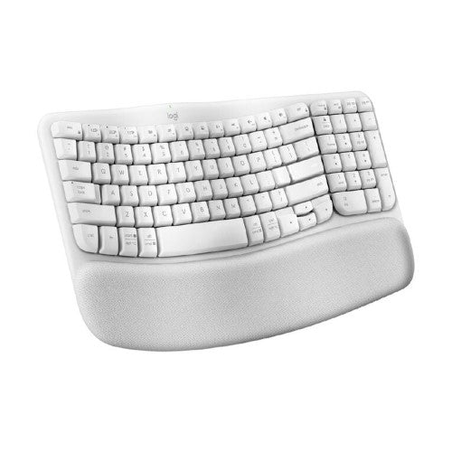 Logitech Wave Keys Wireless Ergonomic Keyboard - Off White, Comfortable & Stylish Typing Solution