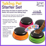 Talking Pet Starter Set - Flipside Hunger For Words - 4 Recordable Dog Communication Buttons