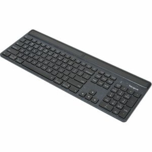 EcoSmart Wireless Keyboard - Targus DefenceGuard Bluetooth, Solar-Powered, Antimicrobial - Black