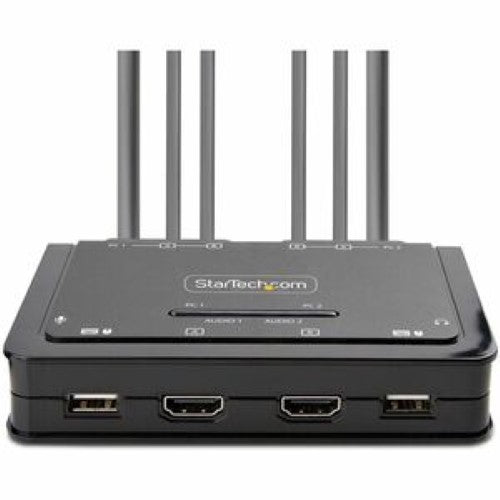 2-Port Dual-Monitor KVM Switchbox for HDMI & USB-A - 4K Support, Easy Control, Compatible with Windows, macOS, and Linux