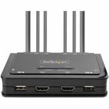 2-Port Dual-Monitor KVM Switchbox for HDMI & USB-A - 4K Support, Easy Control, Compatible with Windows, macOS, and Linux