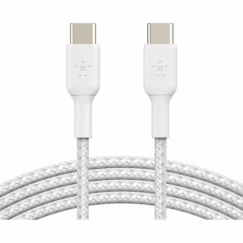 Belkin 1m Braided USB-C to USB-C Cable - Fast Charging & Data Transfer - White - Durable 3.3ft