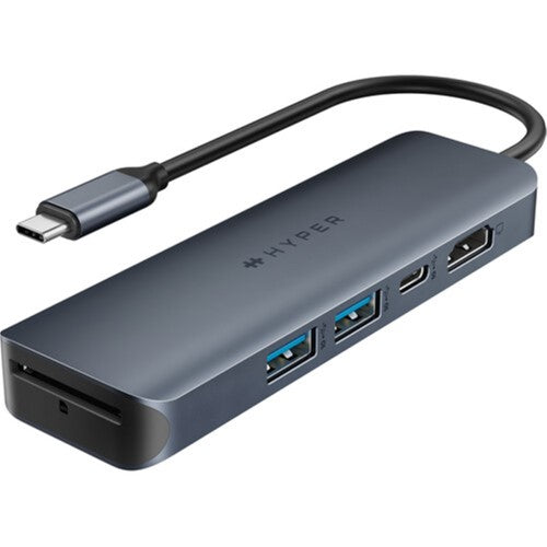 Targus HyperDrive USB Hub with 6 USB-C ports, 4K 60Hz support, 10 Gbps data transfer, and pass-through charging.