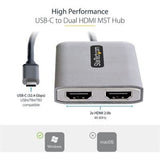 USB-C to Dual HDMI Adapter - MST Hub for 4K 60Hz Dual Monitors - Enhanced Productivity & HDR