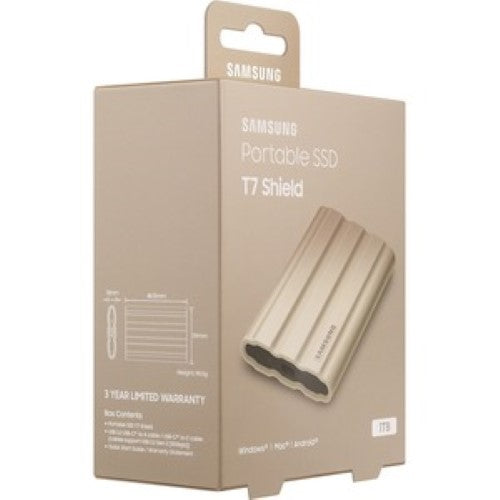 Samsung T7 1TB Portable SSD - High-Speed External Solid State Drive - IP65 Water & Dust Resistant - Moonrock Beige