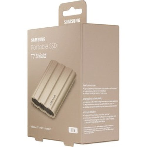 Samsung T7 1TB Portable SSD - High-Speed External Solid State Drive - IP65 Water & Dust Resistant - Moonrock Beige