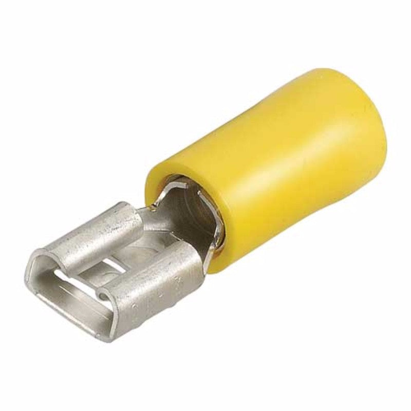 Narva - FEMALE BLADE TERMINAL YELLOW 6.3mm PK12