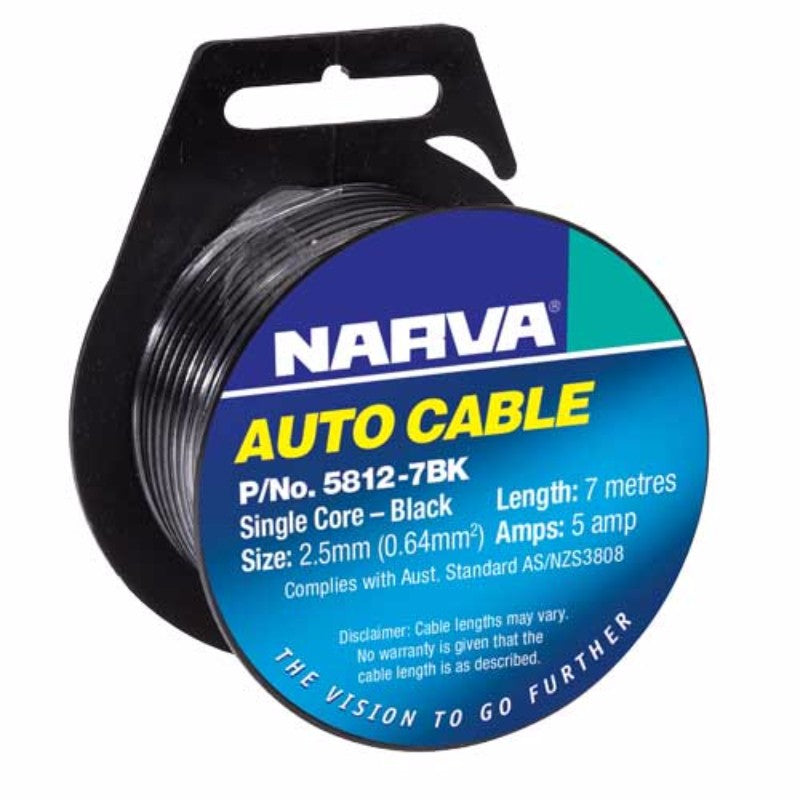 Narva - CABLE SINGLE CORE 2.5mm 7M BLACK