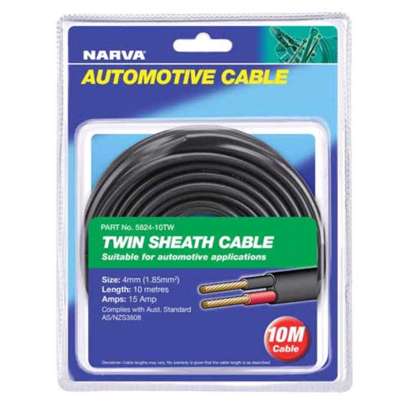 Narva - Twin Core 4mm 25a 10m Red/Blk