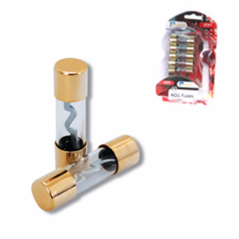 Agu Fuse 60amp Pack of 5 with gold plated end caps for superior conductivity and optimal circuit protection.