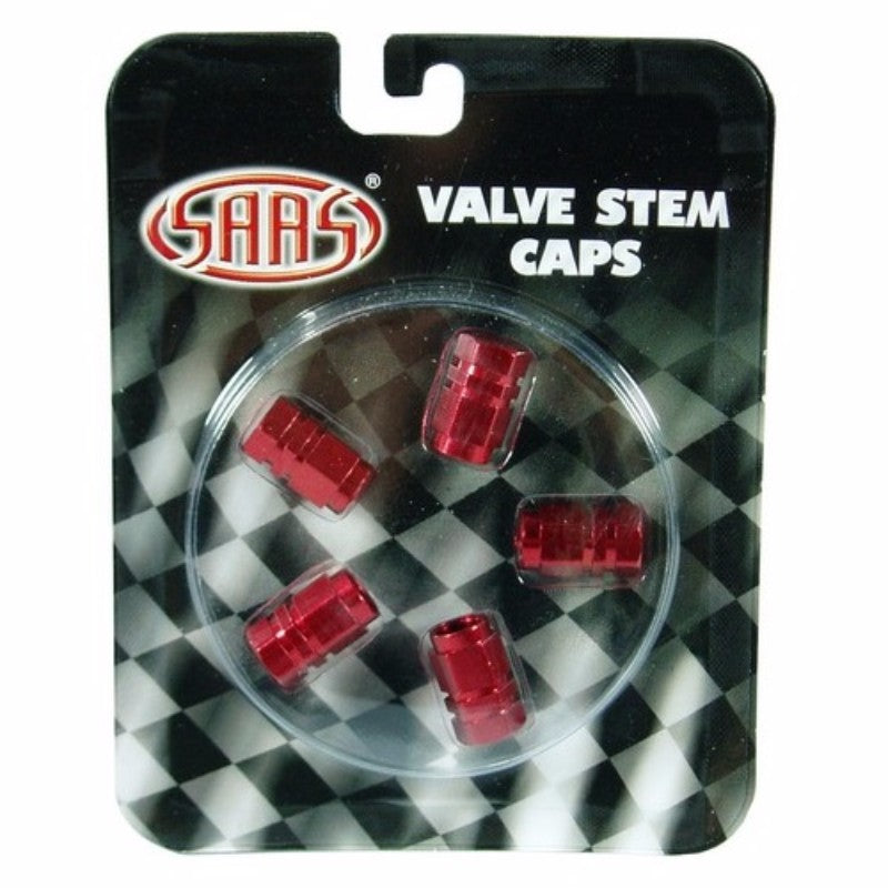 Red Valve Caps Pk5