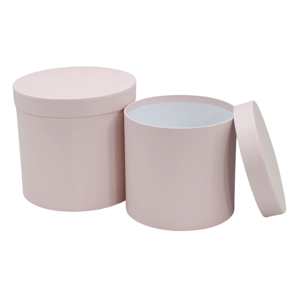 Matte Light Pink Flower Hat Box Set of 2