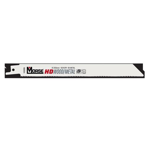 MORSE HD Wood/Metal Reciprocating Saw Blade (10/14tpi x 203mm) - 5 Pack