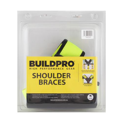 BUILDPRO Adjustable Padded Shoulder Brace - Yellow Fluro