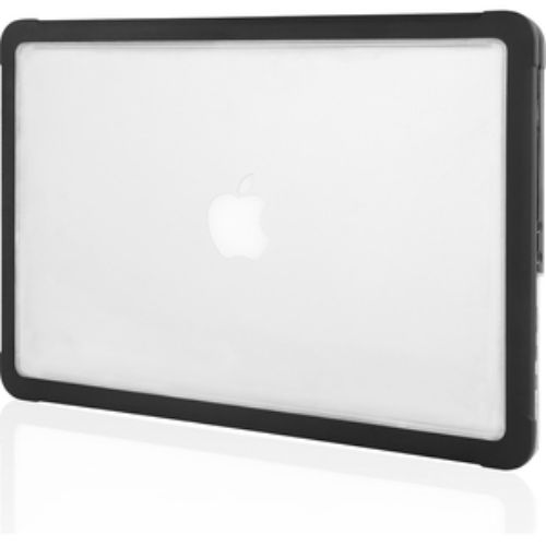 Stylish black polycarbonate case for 13-inch MacBook Air, offering sleek protection and easy access to all ports.