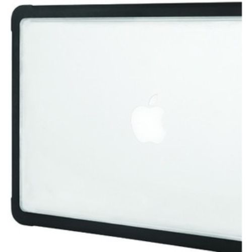 Stylish black polycarbonate case for 13-inch MacBook Air offers durable protection and a sleek, translucent finish.