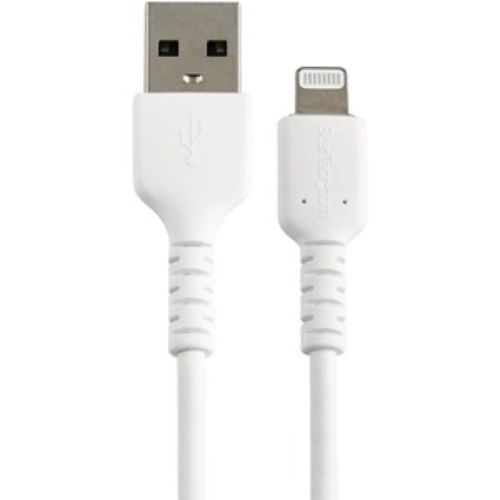 Durable 6-Inch USB-A to Lightning Fast Charging Cable for iPhone, iPad & AirPods - White