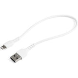 Durable 12-Inch USB-A to Lightning Cable for iPhone, iPad, AirPods - MFI Certified, White