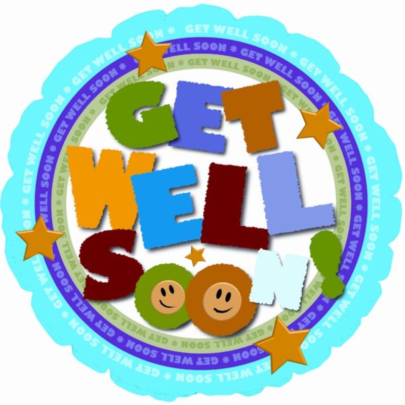 Foil/Helium Balloon - Get Well Colourful Type (17")