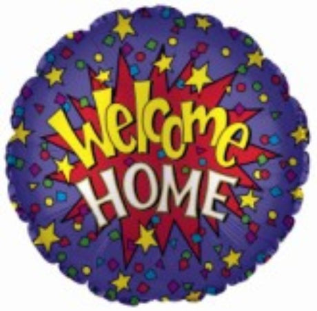 9-inch air-filled balloon with 'Welcome Home' message, perfect for celebrations and homecomings.