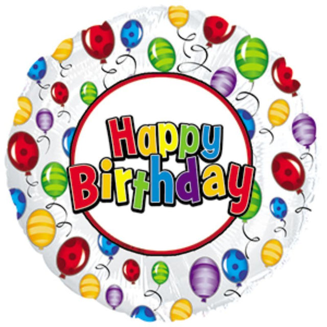 Vibrant 9-inch air-filled balloon with 'Happy Birthday' design, perfect for festive celebrations and easy display.
