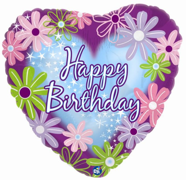 18-inch Superloon Birthday Balloon featuring vibrant twinkle stars, perfect for festive celebrations and durable enough for lasting joy.