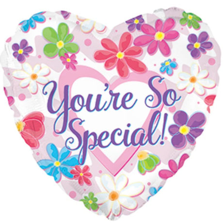 Brightly colored 9-inch air-filled balloon with flower design, ideal for celebrations and gift-giving. Includes cup and stick.