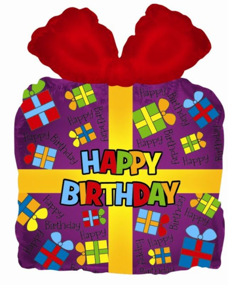 Vibrant 14-inch air-filled balloon for birthday celebrations, includes cup and stick for easy display and decoration.