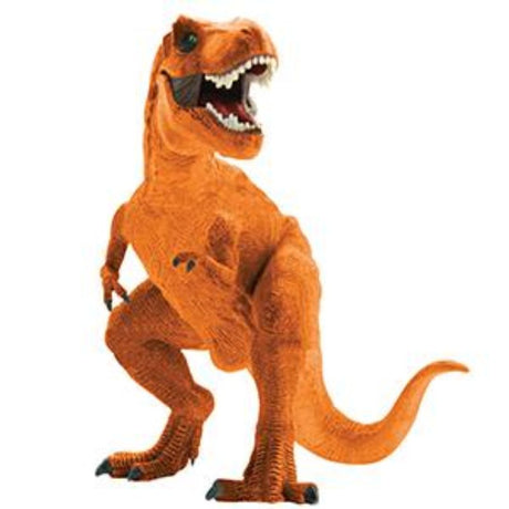Vibrant orange dinosaur balloon, 12 inches, perfect for dinosaur-themed parties and celebrations.