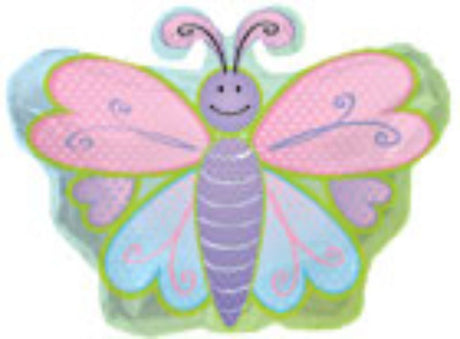 Vibrant 12-inch butterfly balloon with polka dots, perfect for celebrations and easy indoor/outdoor decoration.