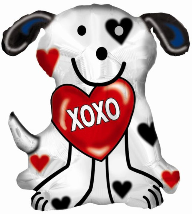 Vibrant 22-inch XOXO Dalmation foil balloon, perfect for adding charm to celebrations and events.
