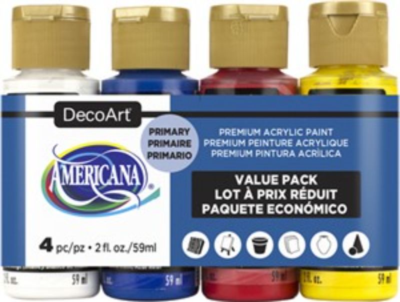 Decoart 4-Pack Americana Primary