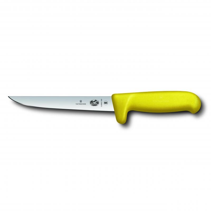 Victorinox Boning Knife, 15cm, Safety Grip, Wide Blade, Fibrox Yellow