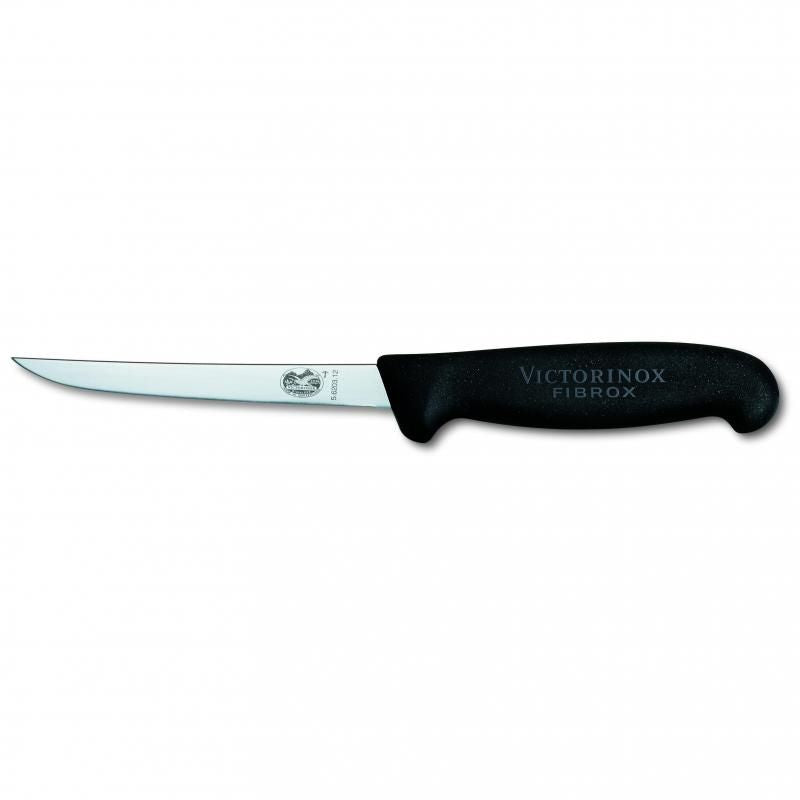 Victorinox Boning Knife Straight Extra Narrow Fibrox 9cm | Black