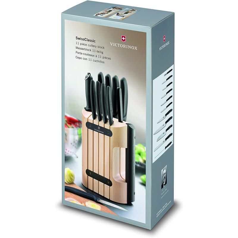 Victorinox Classic Cutlery Block Set Nylon Handles | 11 Pieces | Black